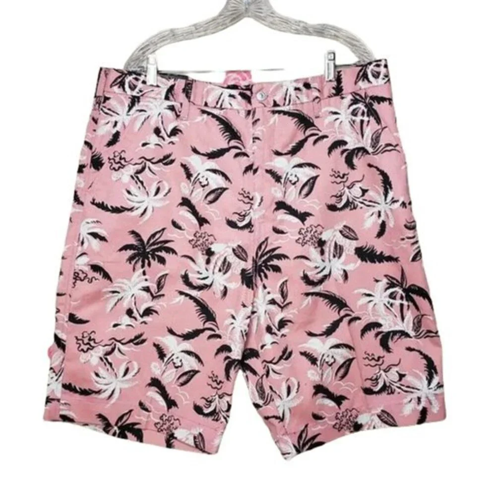 LEVIS Shorts Sta-Prest Pink Palm Boxy Shorts Mens Size 38 NEW